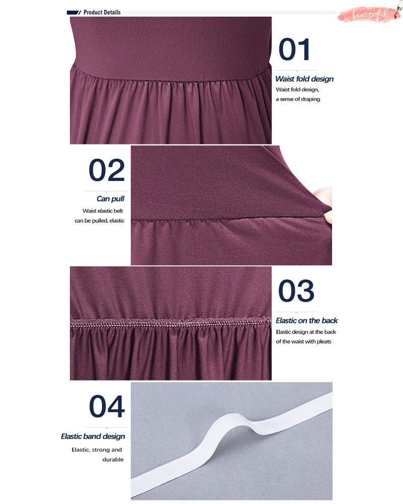 AUSELILY Women's Long Sleeve Dress Loose Plain Long Casual Maxi Dresses with Pockets 2026 New Mauve2 M - Image 3
